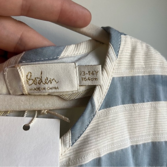 NWT Boden Blue & Cream Ruffled Tiered Sundress - Youth Size 13/14 - Picture 2 of 9